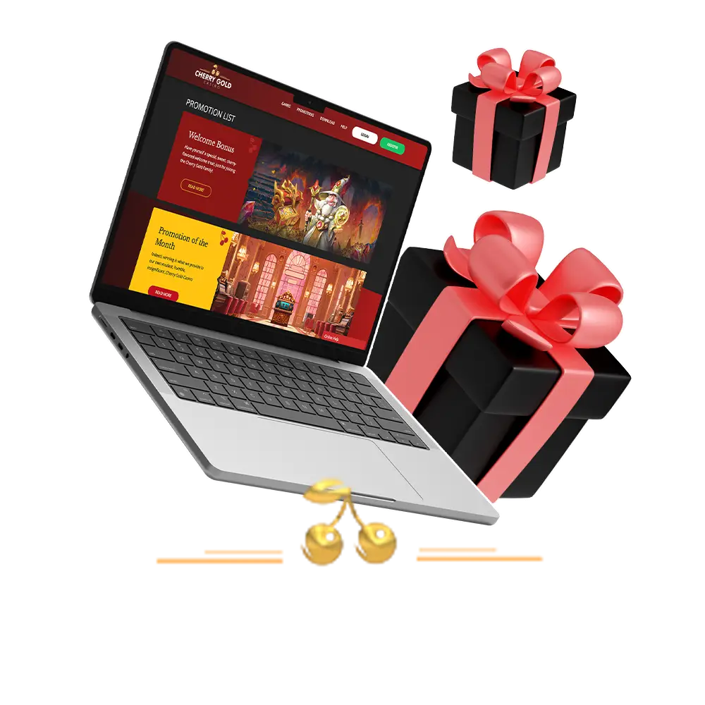 Bonuses and promotions at Cherry Gold Casino for United Kingdom.