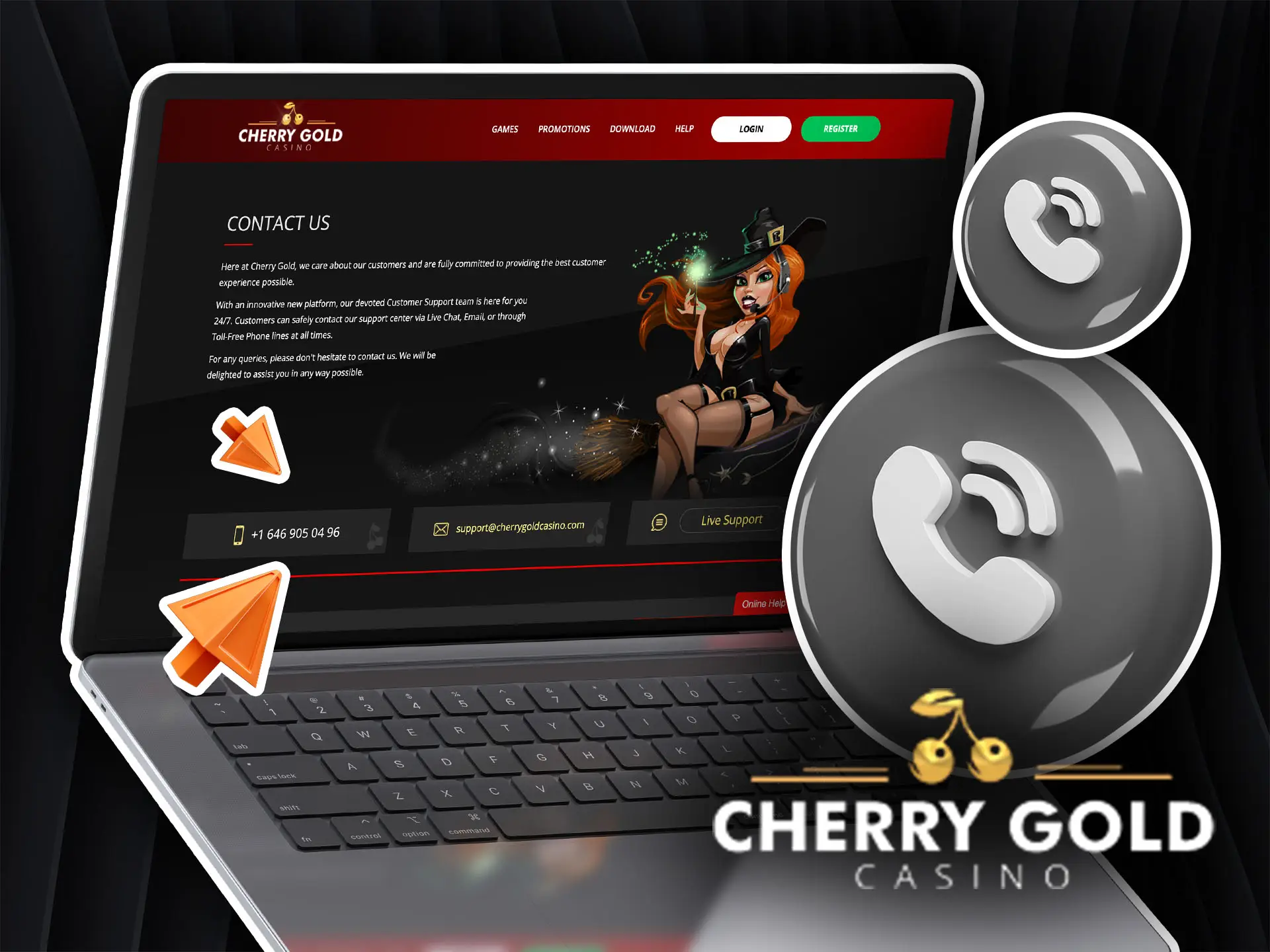 Cherry Gold Casino support hotline for United Kingdom.