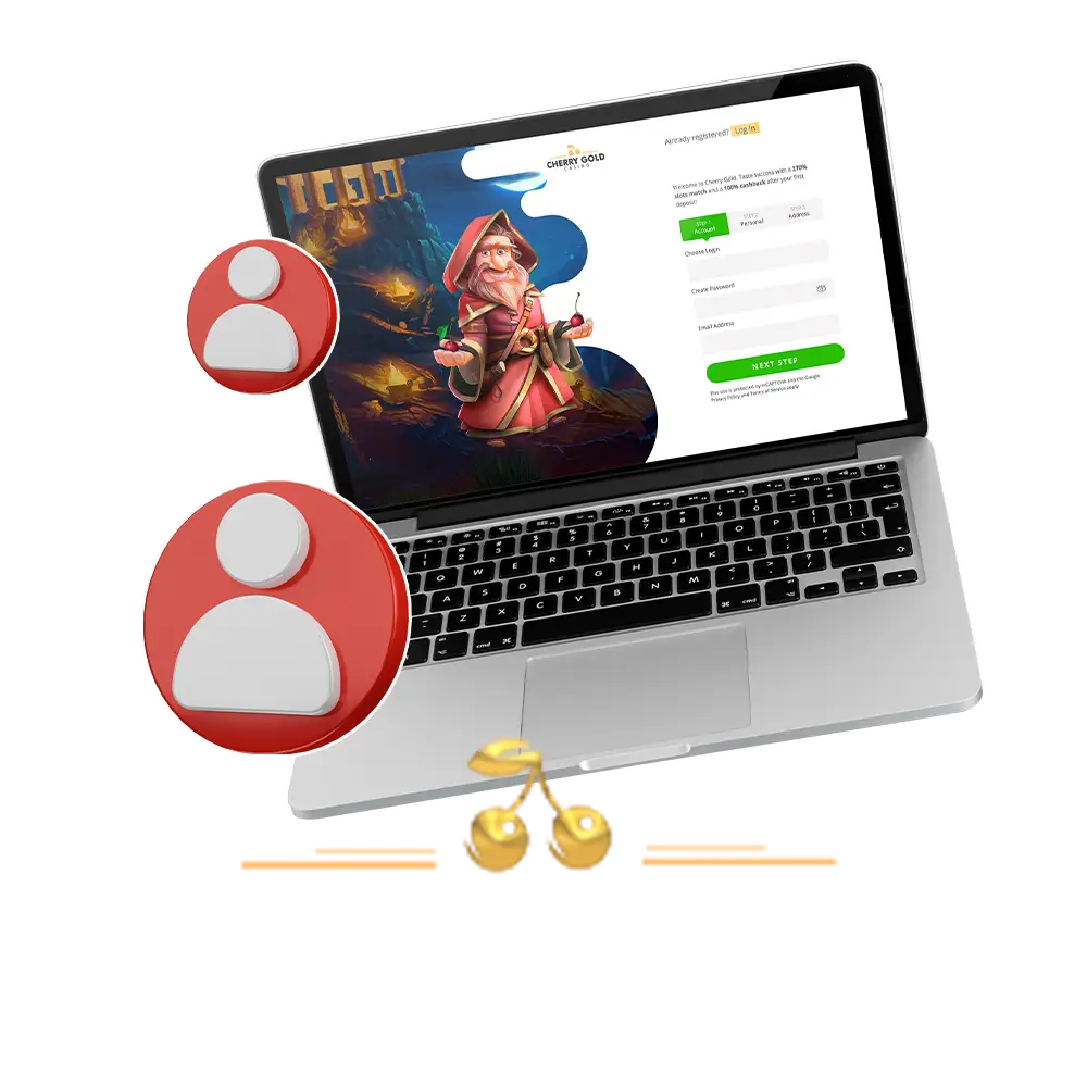 Registration at Cherry Gold Casino for United Kingdom.